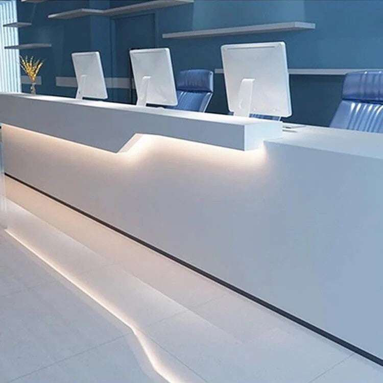 White Lacquered Company Reception Desk