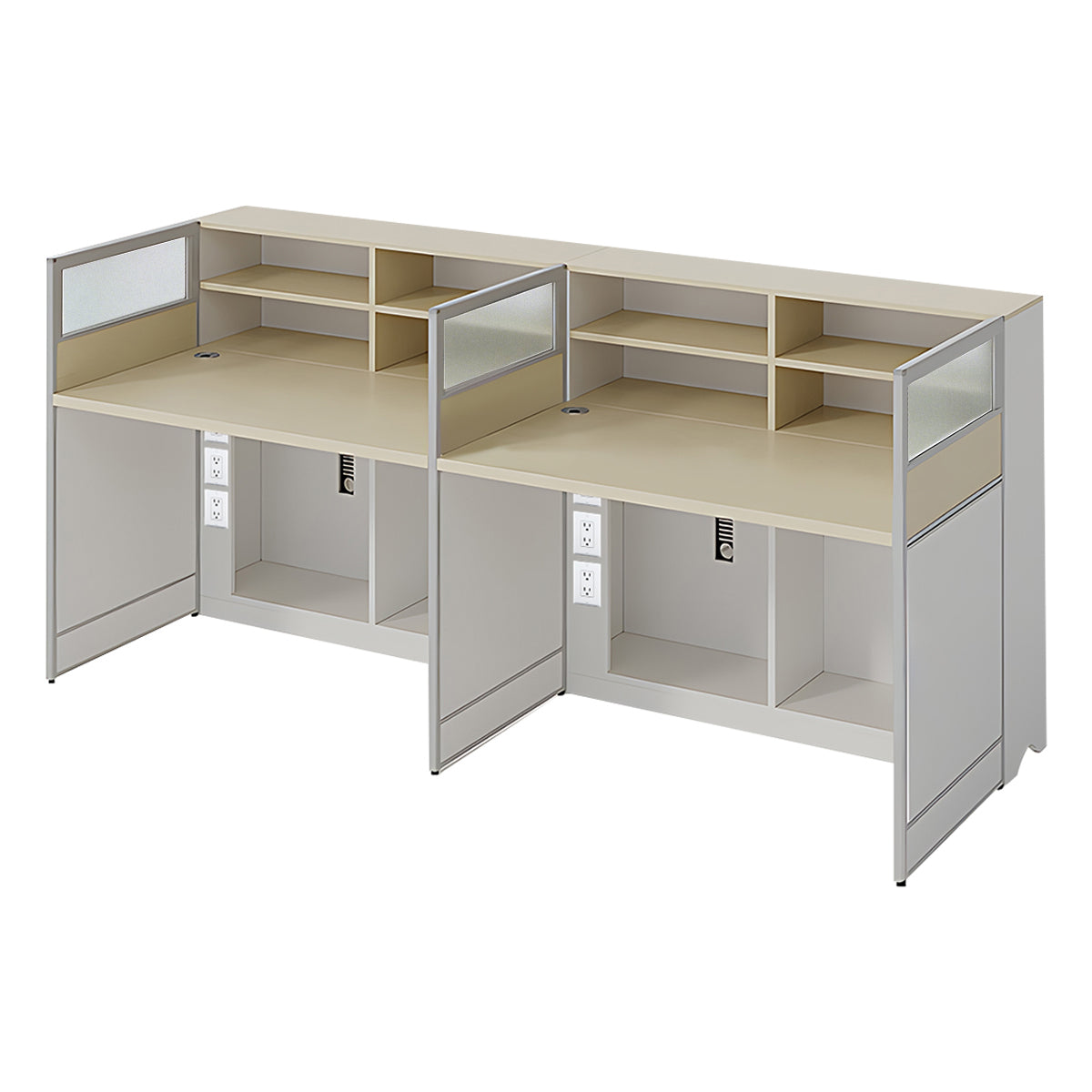 Stylish Ergonomic Office Desk with Semi-Transparent Partition Screen