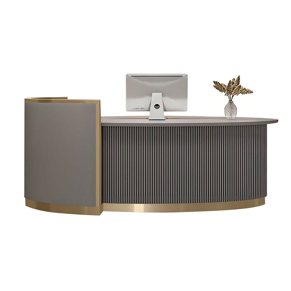 Refined Curved Reception Desk for Offices and Hotel Lobbies