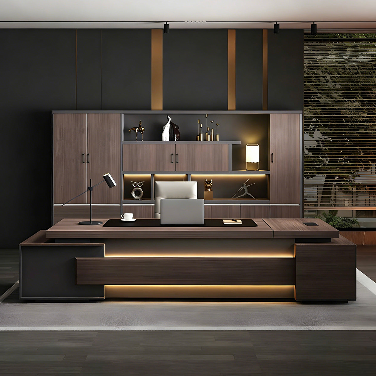 Stylish Modern Executive Desk with Spacious Desktop for Comfortable Work