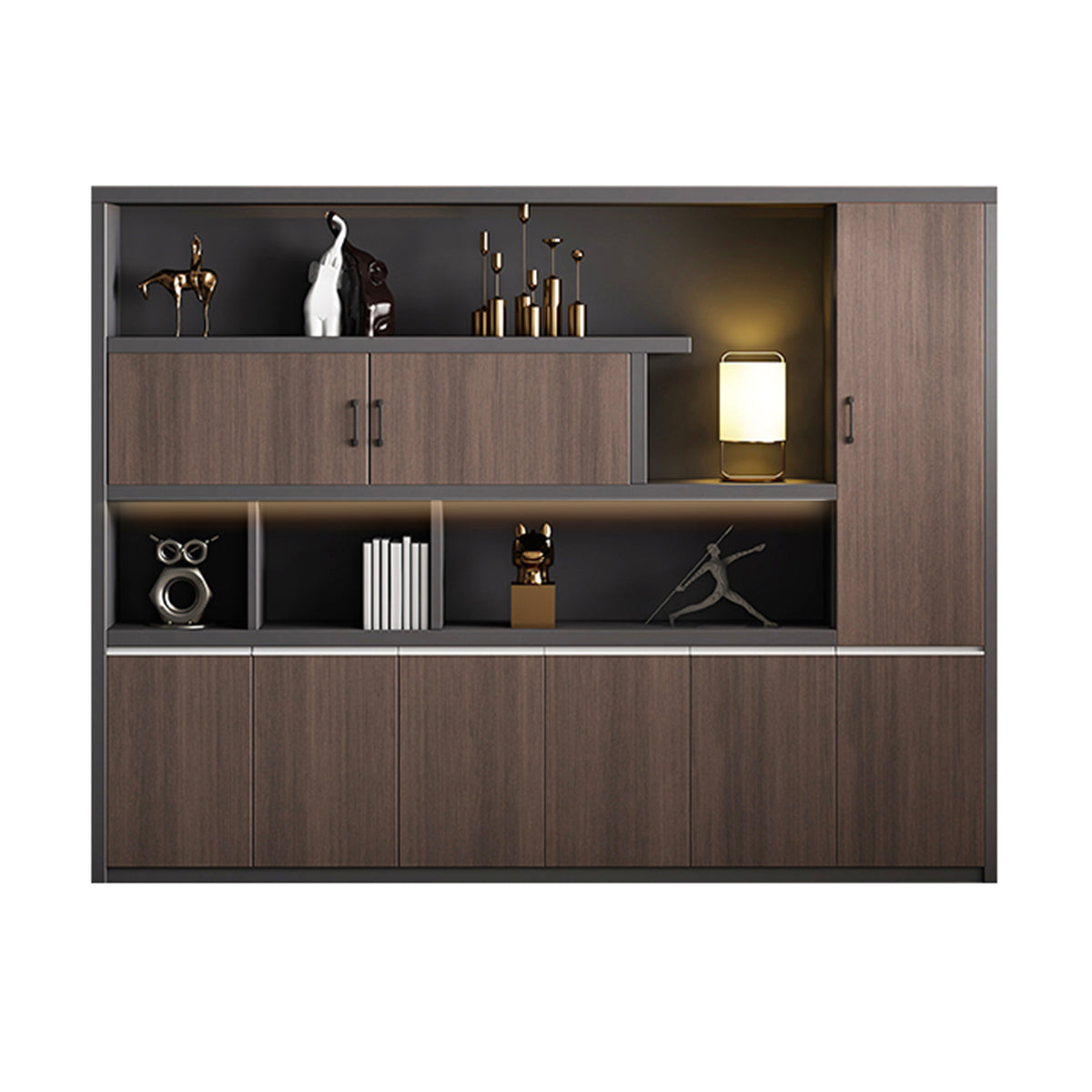 Modern Multi-Functional Storage Cabinet with Doors and Shelves