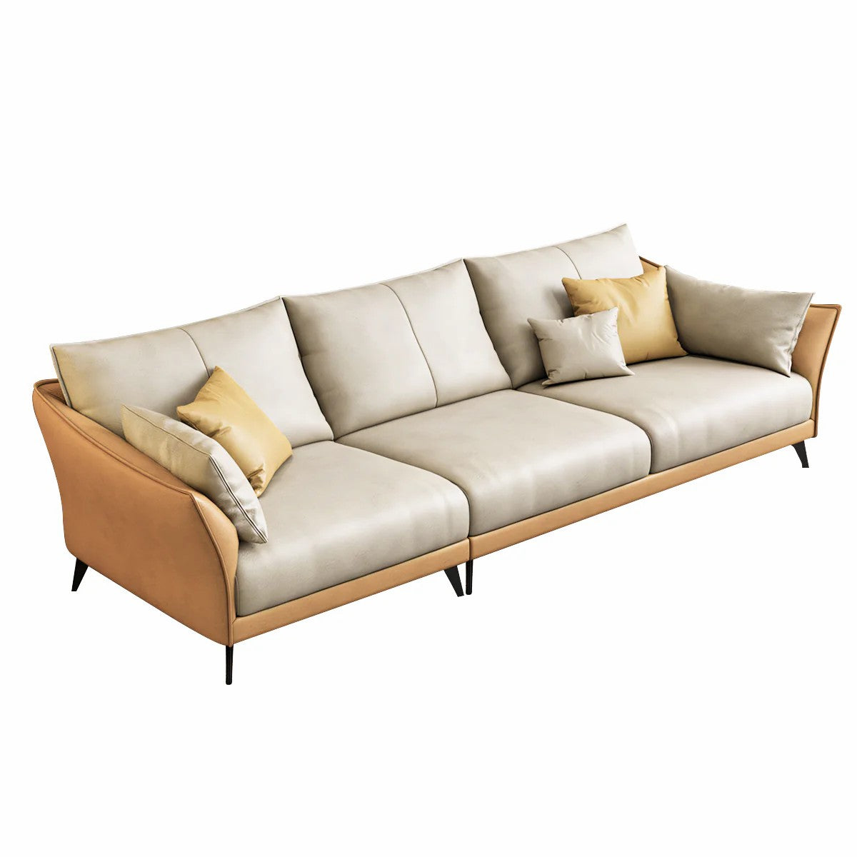 Modern Leather Sectional Modular Sofa with Chaise