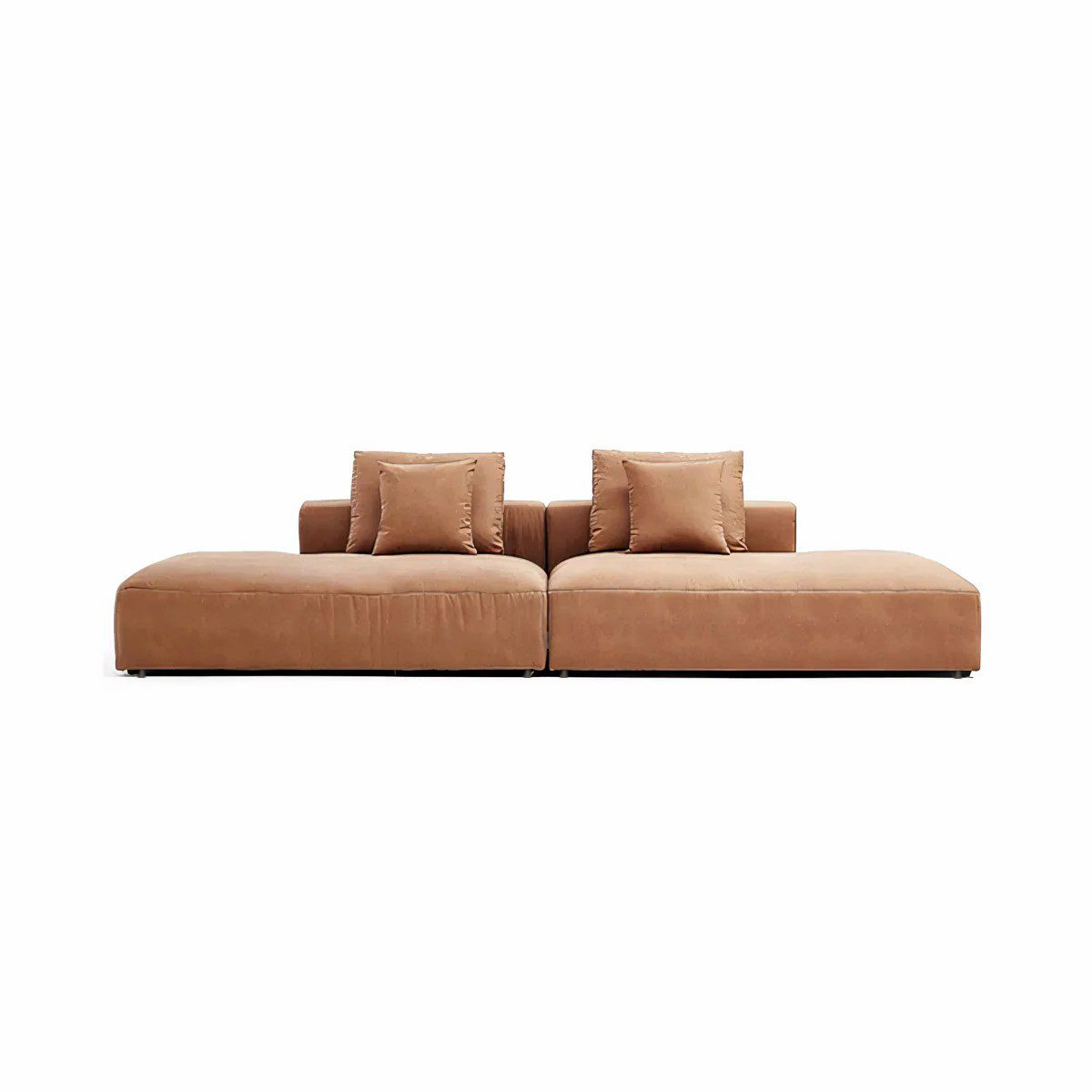 Minimalist Sectional Couch Brown Sofa