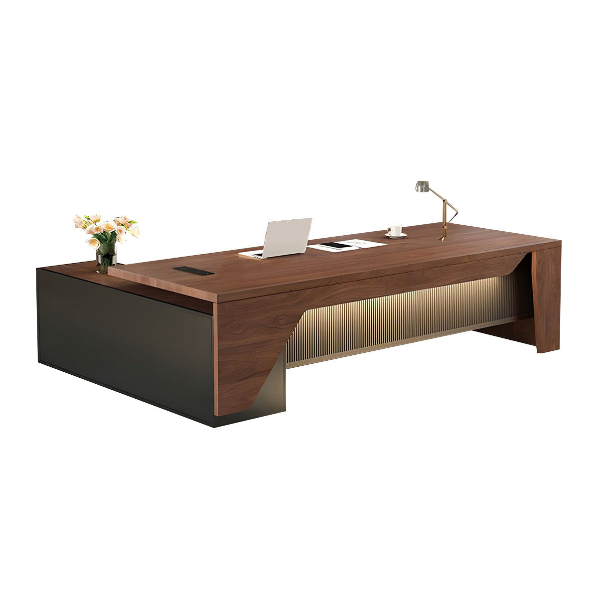 Eco Executive Desk LED Light Privacy Panel Power Outlet Storage
