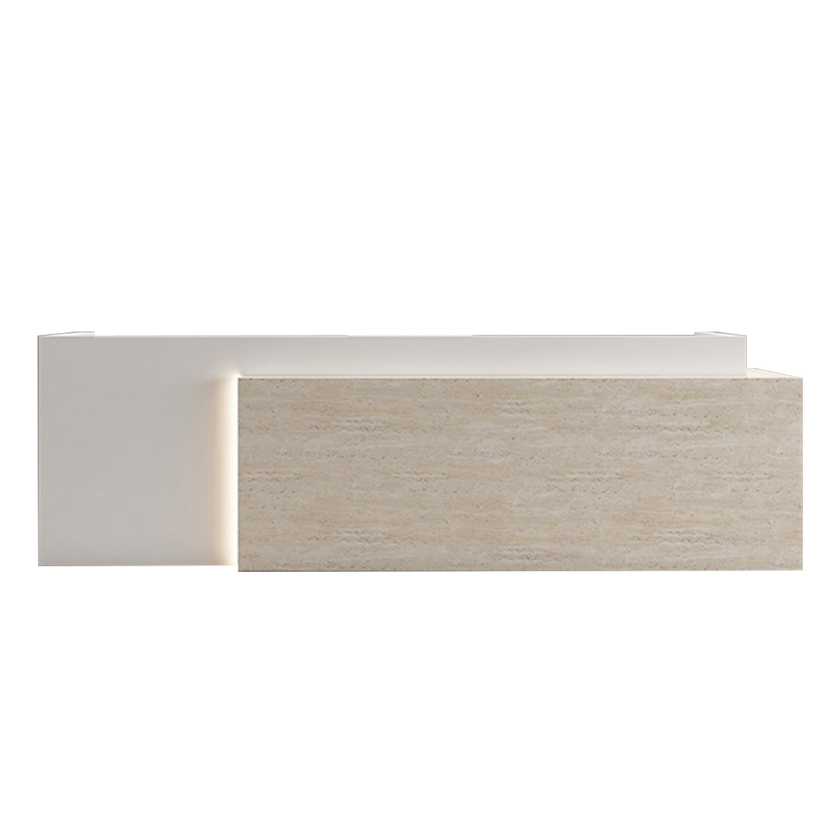 Modern Reception Desk with LED Accent Lighting, Custom Logo & Lockable Storage