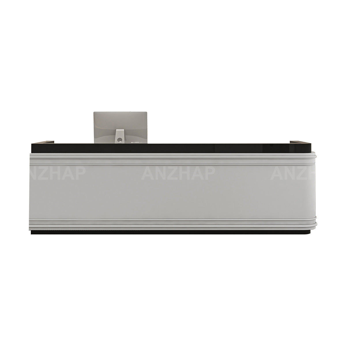 Customizable Minimalist Reception Desk with Raised Privacy Panels & Ample Storage