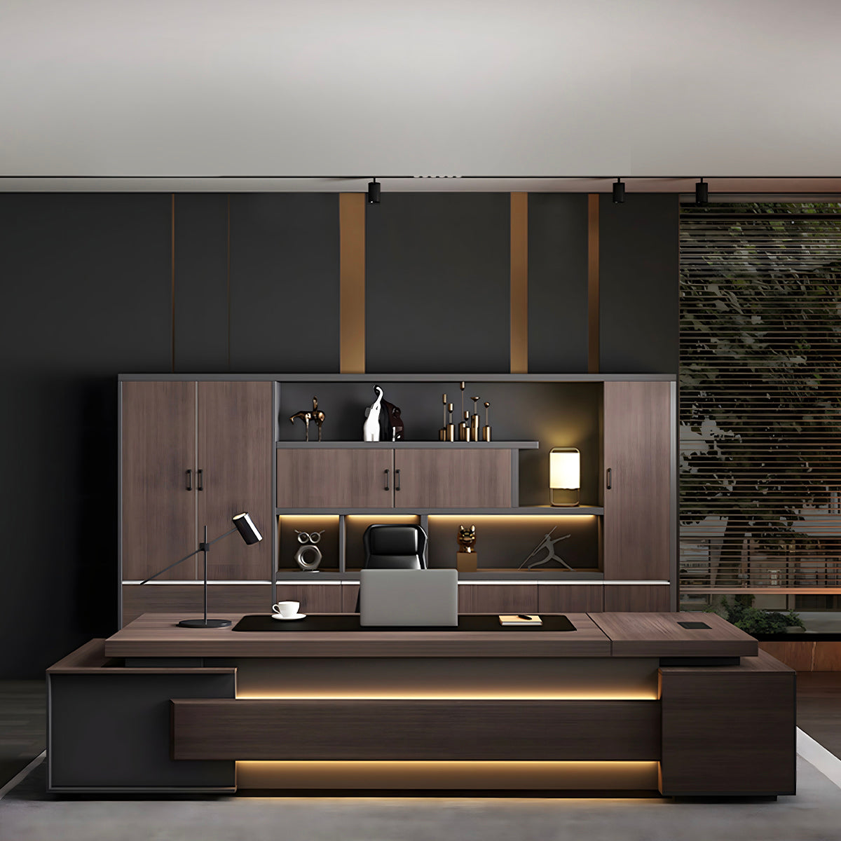 Modern Multi-Functional Storage Cabinet with Doors and Shelves