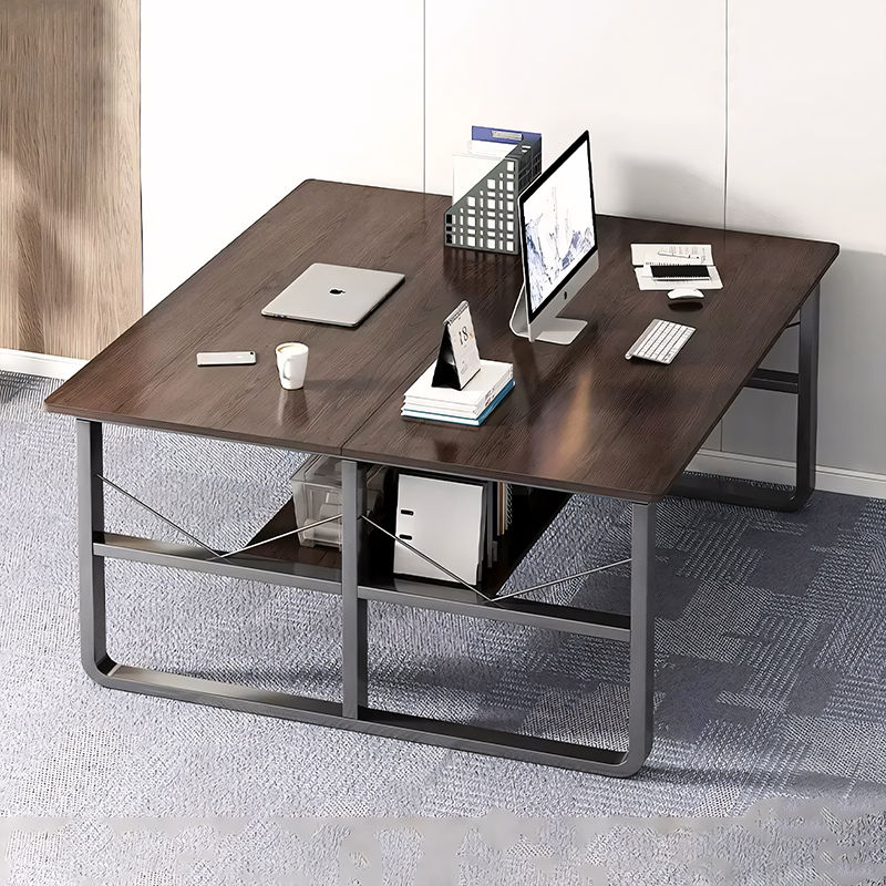 Simple  Office Desk with Partition for Staff, Freely Customizable, U Shaped Bracket