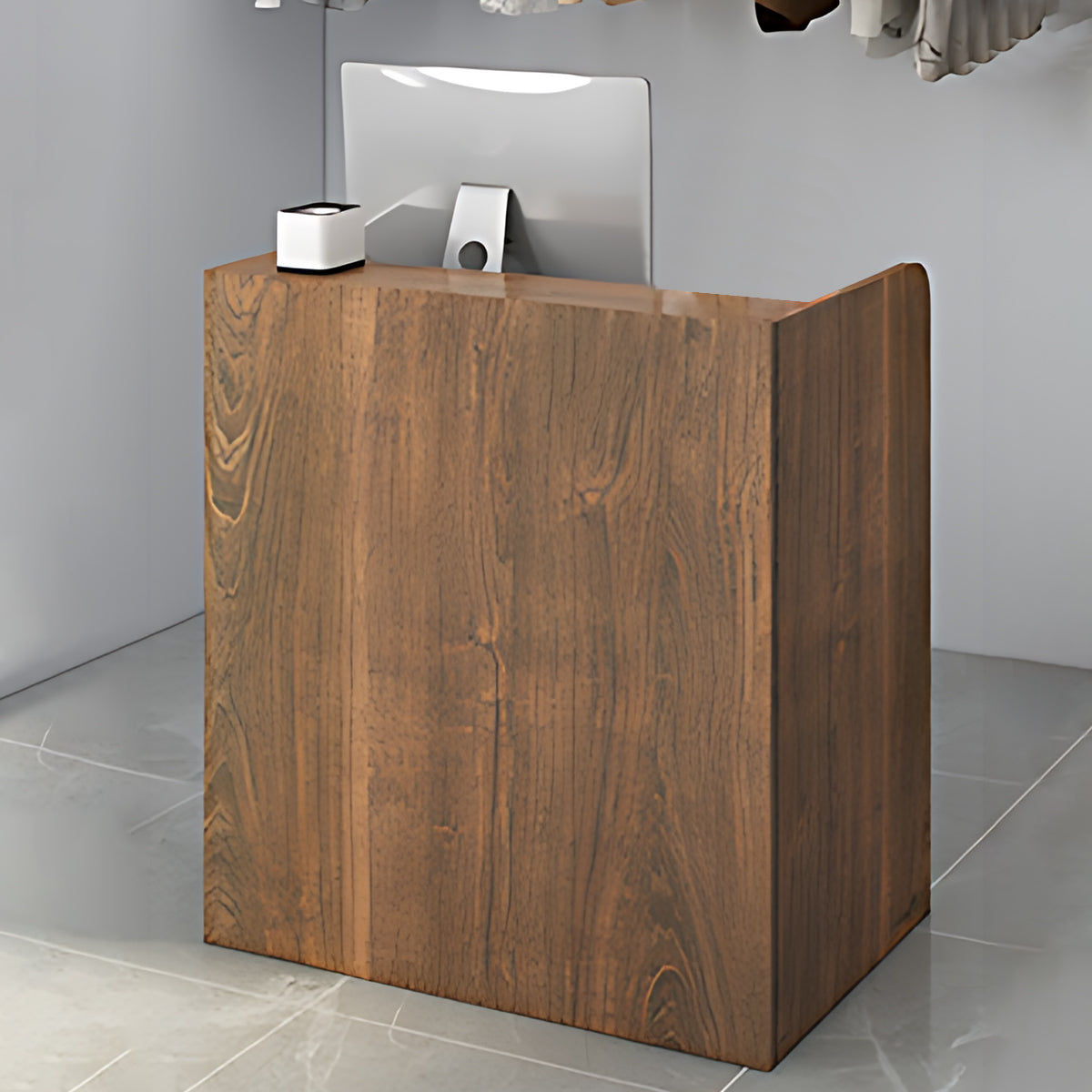 Efficient and Compact Modern Reception Desk with Dust-Proof Storage Cabinet（Stock Items）