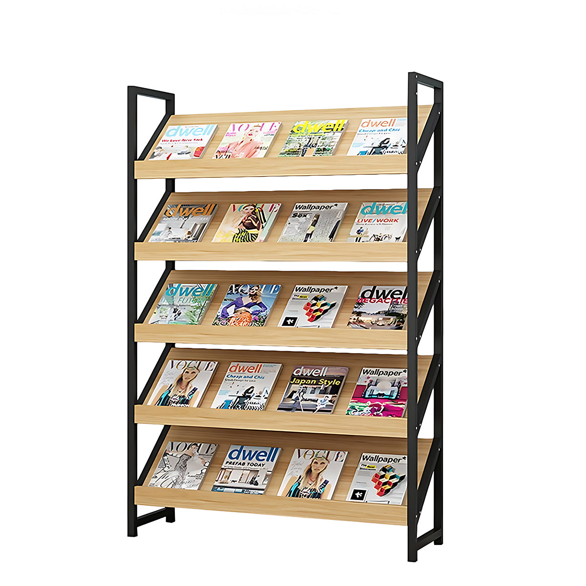 Fashionable Multi-Functional Bookshelf with Sturdy Frame and Large Storage Capacity