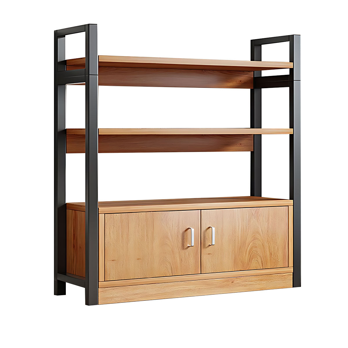 Modern Bookshelf with Thick Wood Shelves, Durable Open Storage