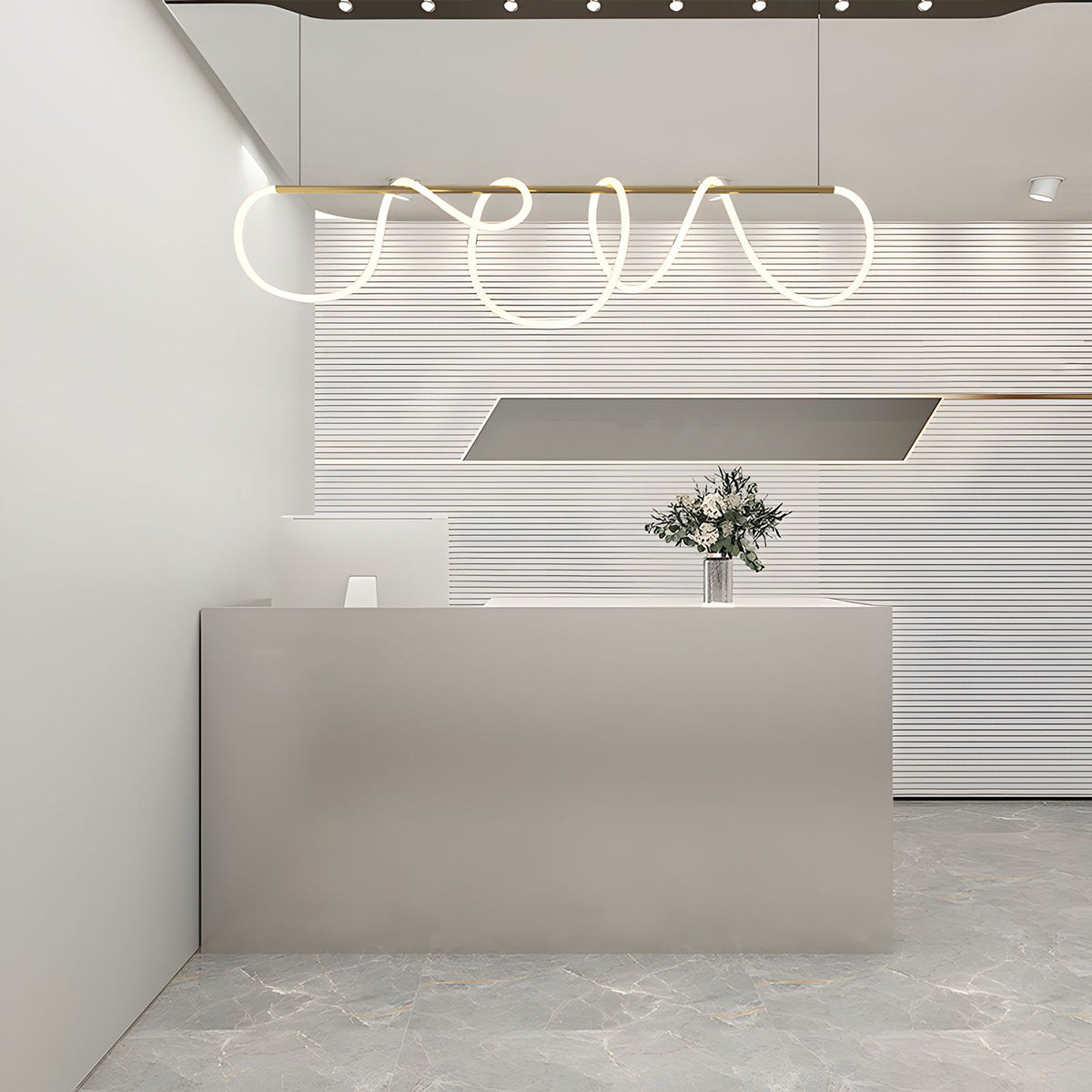 Modern Reception Desk Storage Drawers Keyboard Tray Custom Logo