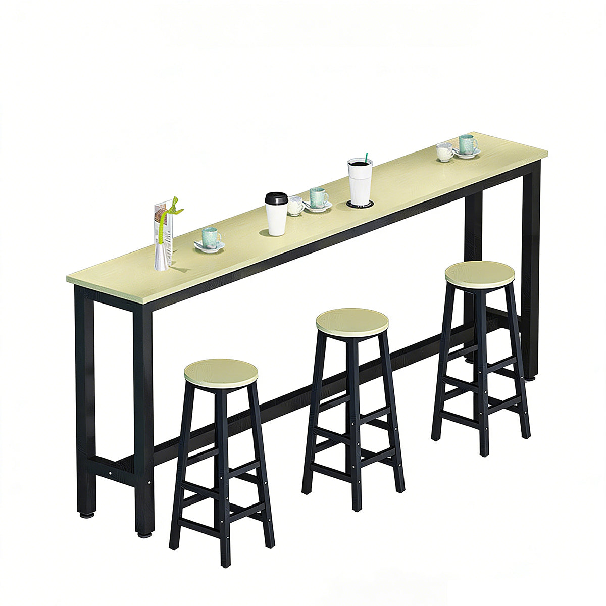 Solid Wood Bar Table Narrow Long Bar Top Table