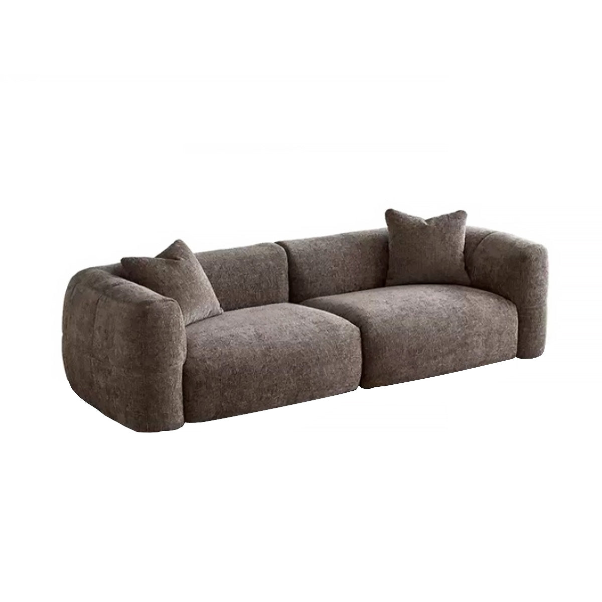 French Minimalist Fabric Backrest Sofa with Thick Seat Cushions