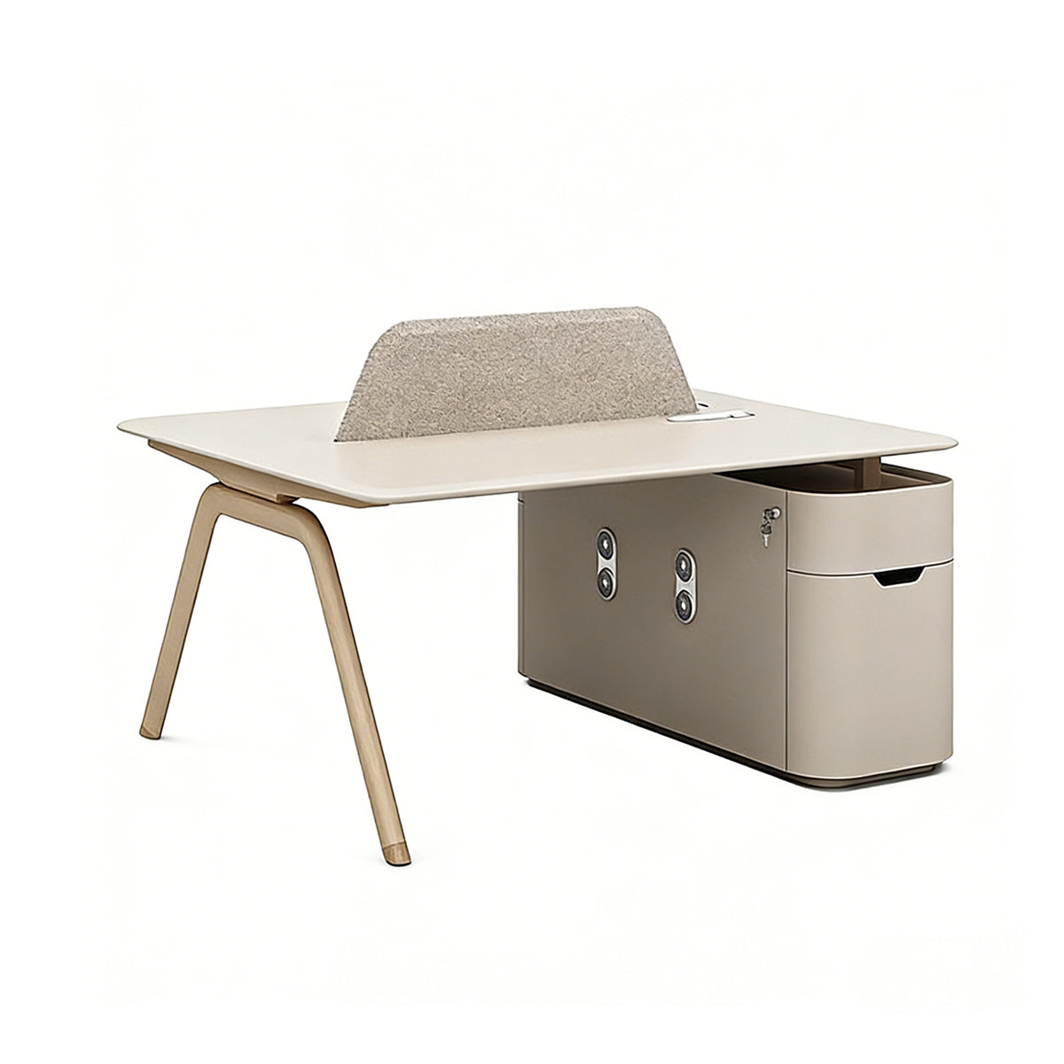 Functional Office Desk with Power & Privacy Panel for Productive Workspaces