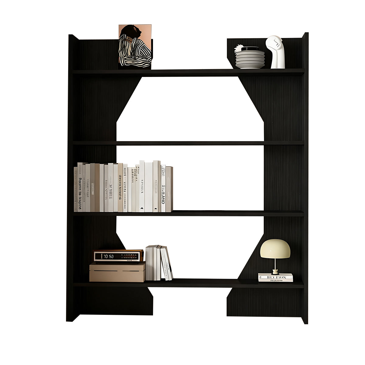 Solid Wood Bookshelf Multi-Layer Vertical Storage Eco-Friendly Durable