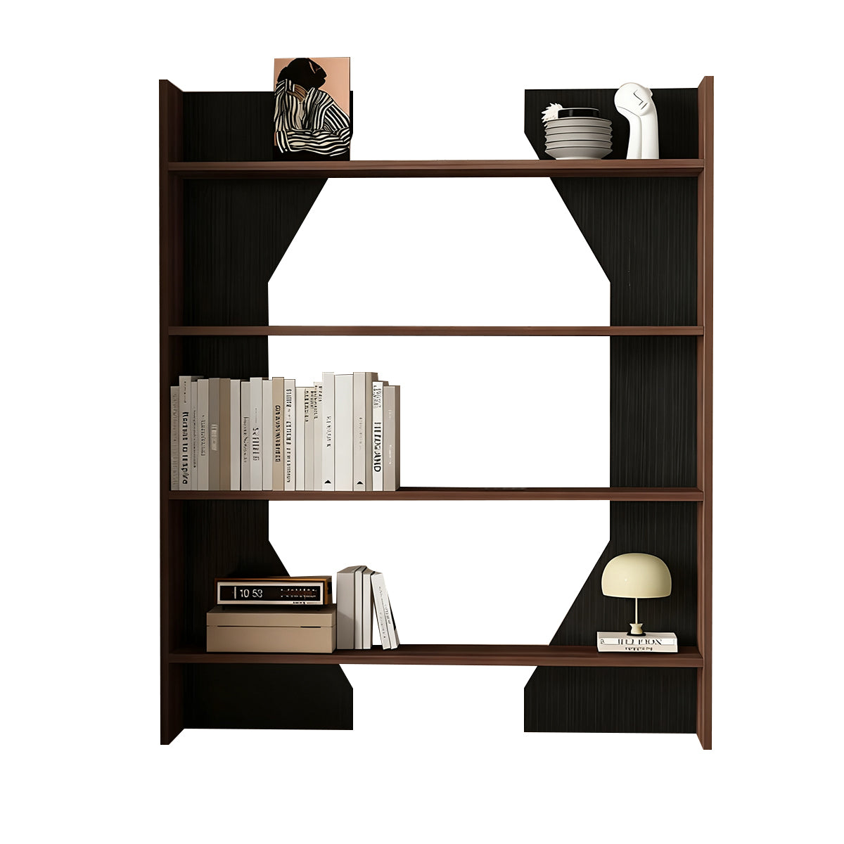 Solid Wood Bookshelf Multi-Layer Vertical Storage Eco-Friendly Durable