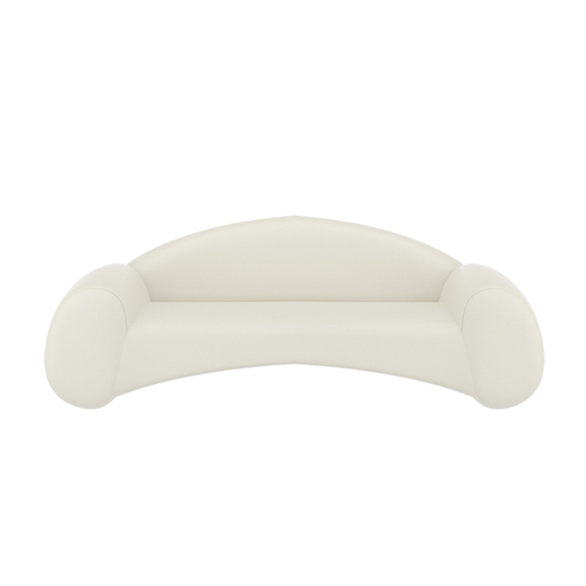 Modern Italian White Sofa with Plush Backrest and Oversized Armrests