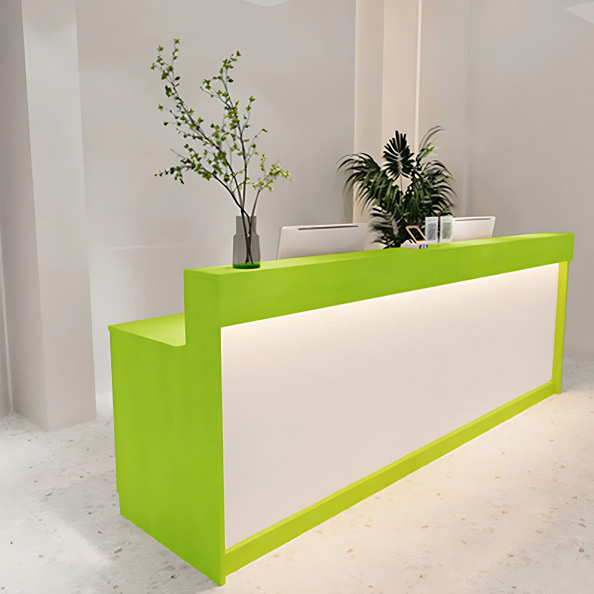 Reception Desk with Light Counter Table with Keyboard Tray and Draw（East Coast）