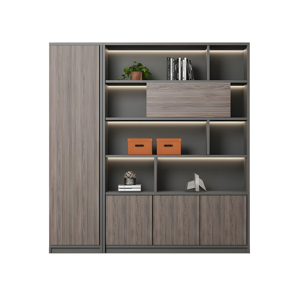 High-Capacity Storage Cabinet with Moisture-Resistant Base for Office