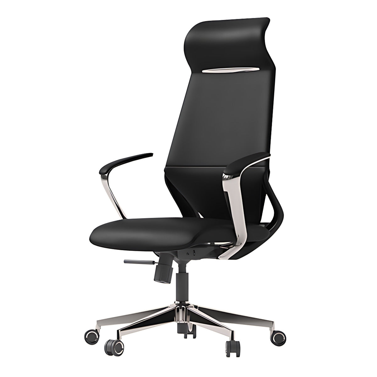 Minimalist Multifunctional Leather Office Chair with Lumbar Support