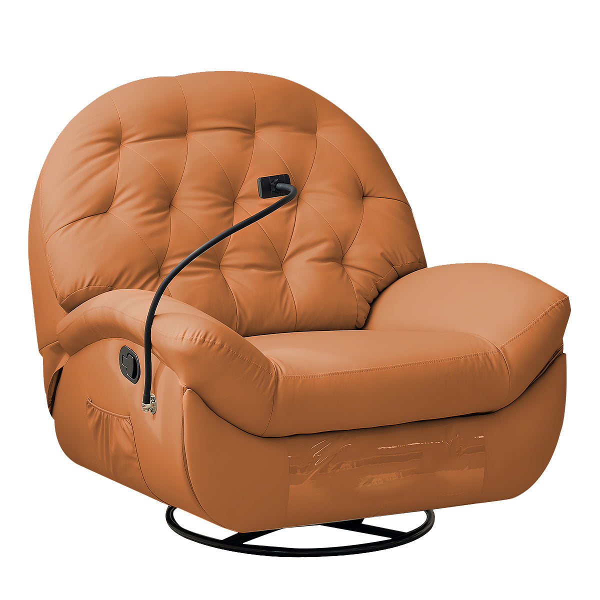 Half-Round Backrest Recliner Sofa with Phone Holder