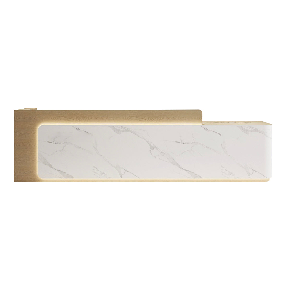 Sleek Premium Reception Desk with LED Lighting for Modern Offices