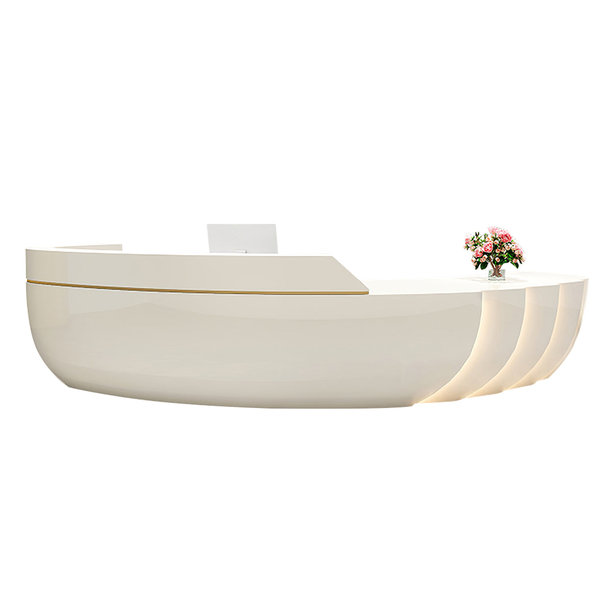 Unique Semi-Circular Arc Shaped Reception Desk for Lobby