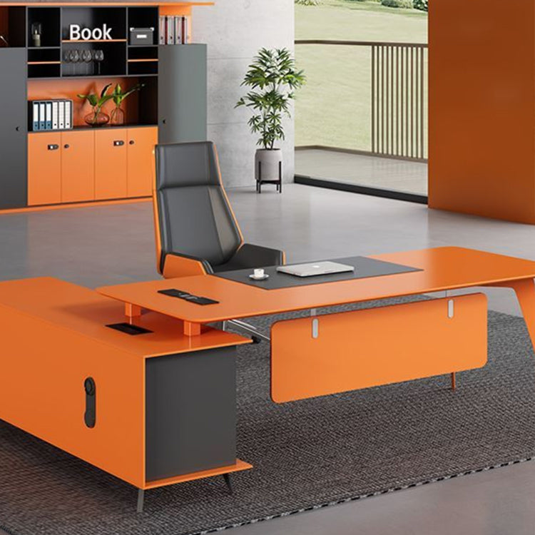 Stylish Executive Desk with Rounded Corner Design, Nordic Style