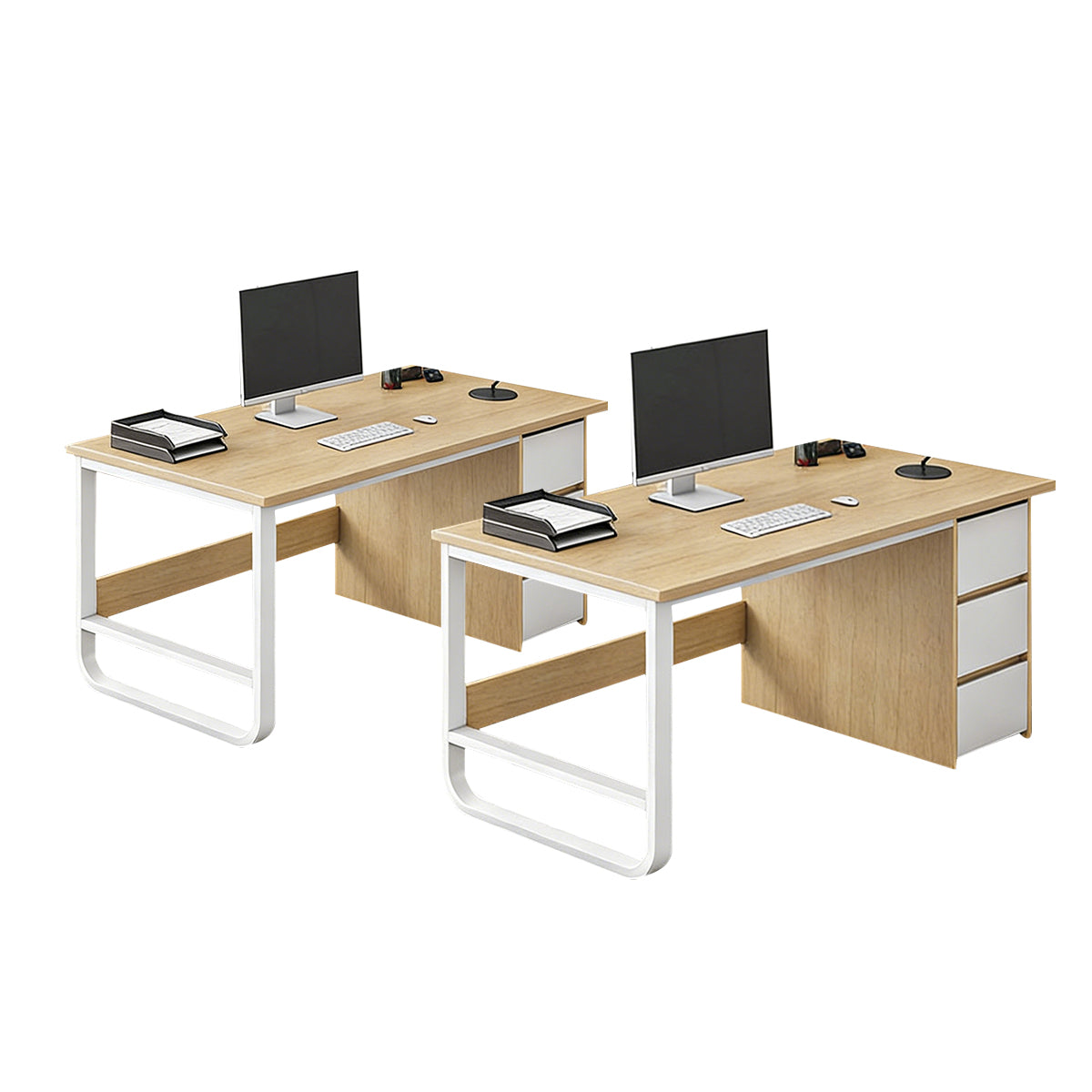 Modular Workstations & Desks-1, Light Yellow 2-Seater L39" × W20" × H29", Light Yellow finish, for office workstation, ergonomic office furniture