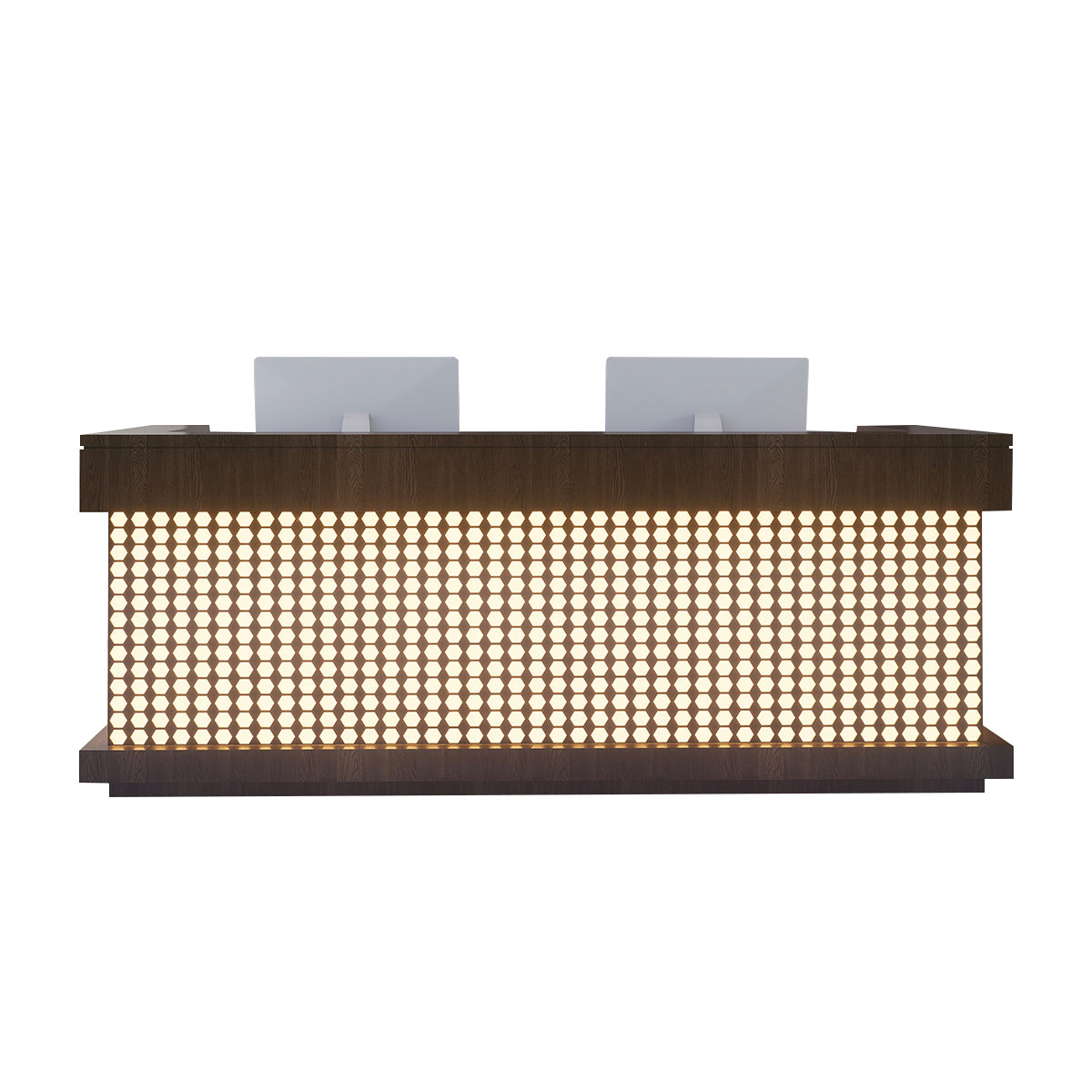 Stylish Vintage Reception Desk with Keyboard Tray for Offices and Lobbies