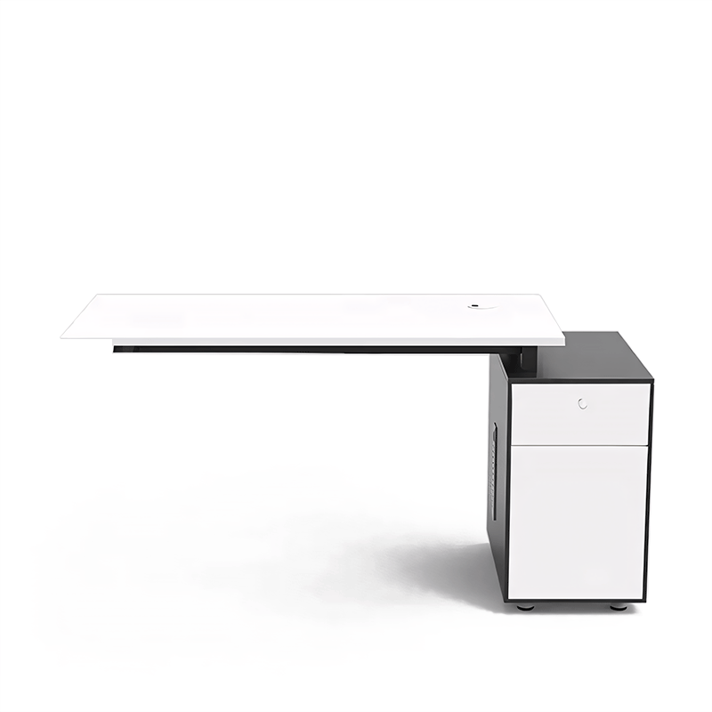 Minimalist Modern Screen Workstation Desk,White