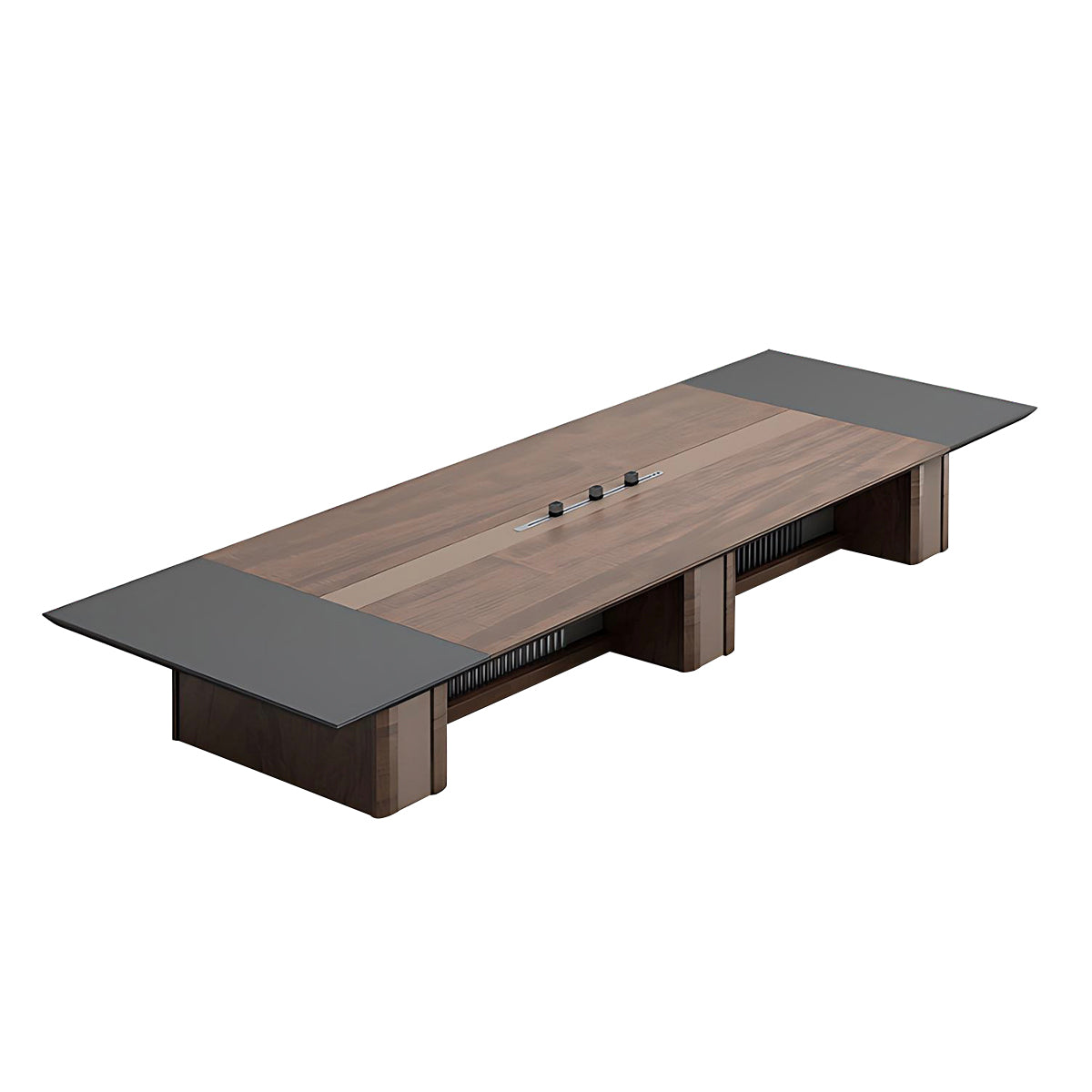 Modern Conference Table with Track Socket & Wood Grain Top