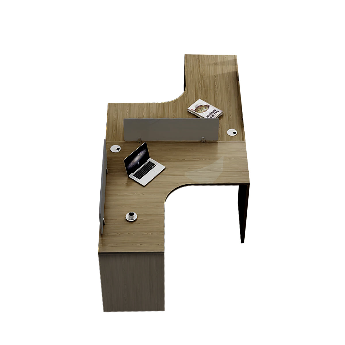 Modern Corner Shaped Employee Office Desk with Partition Panel