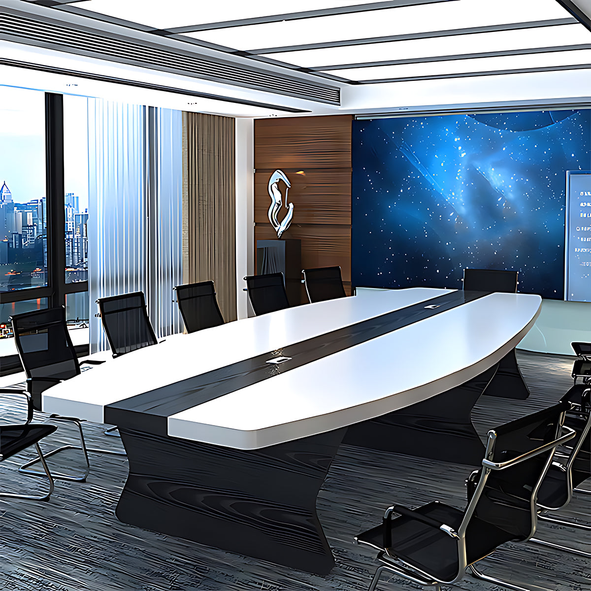 Simple and Stylish Curved Large Conference Table