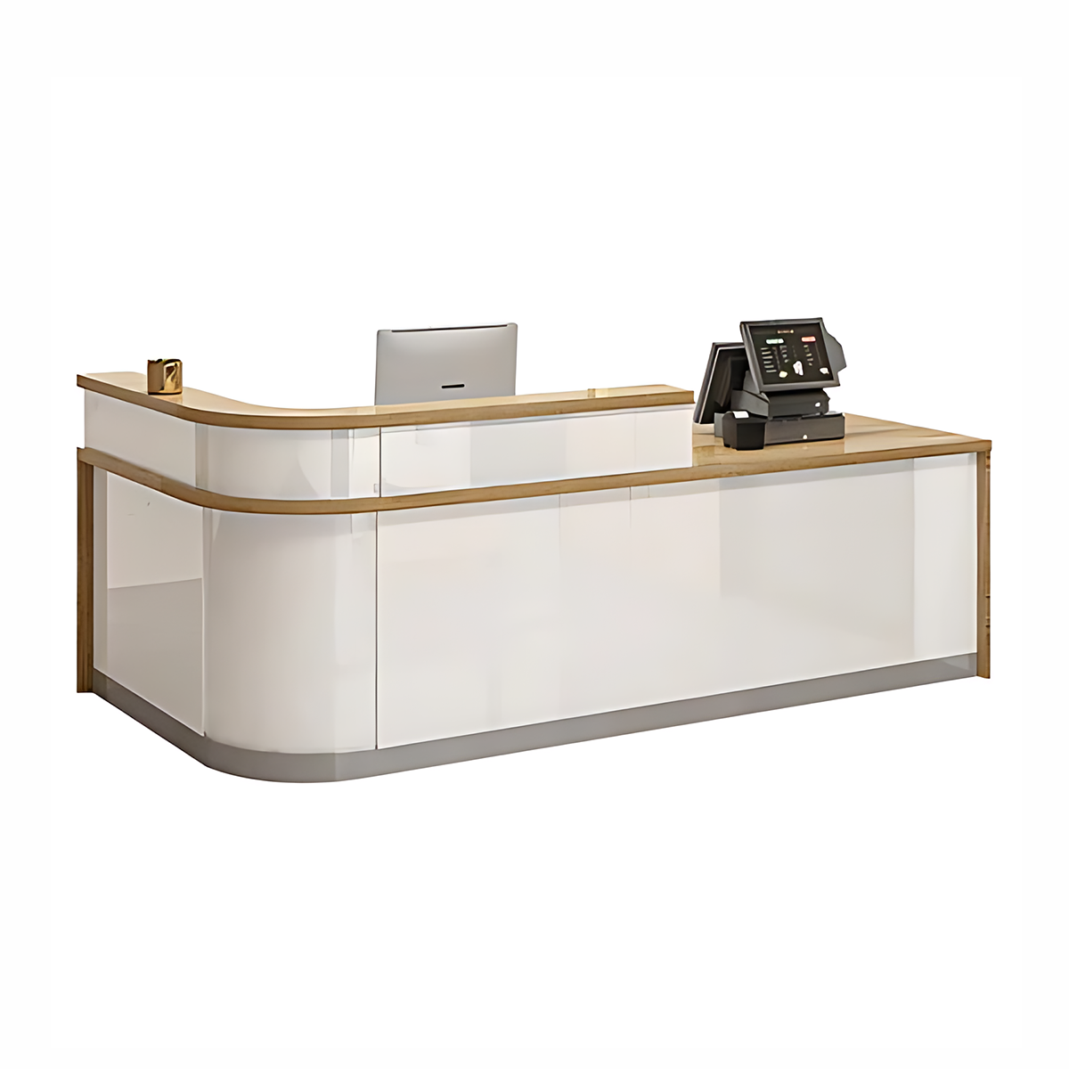 Rectangular Laminate Reception Desk with Filing Cabinet