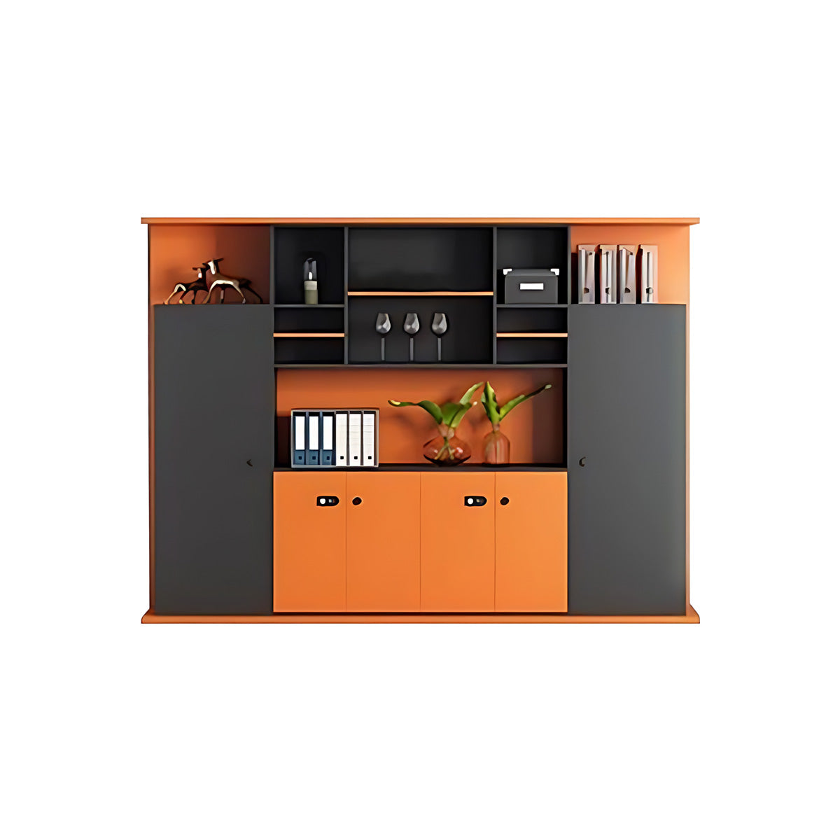 Simple Modern Light Luxury Orange Lacquer President Boss Office Desk