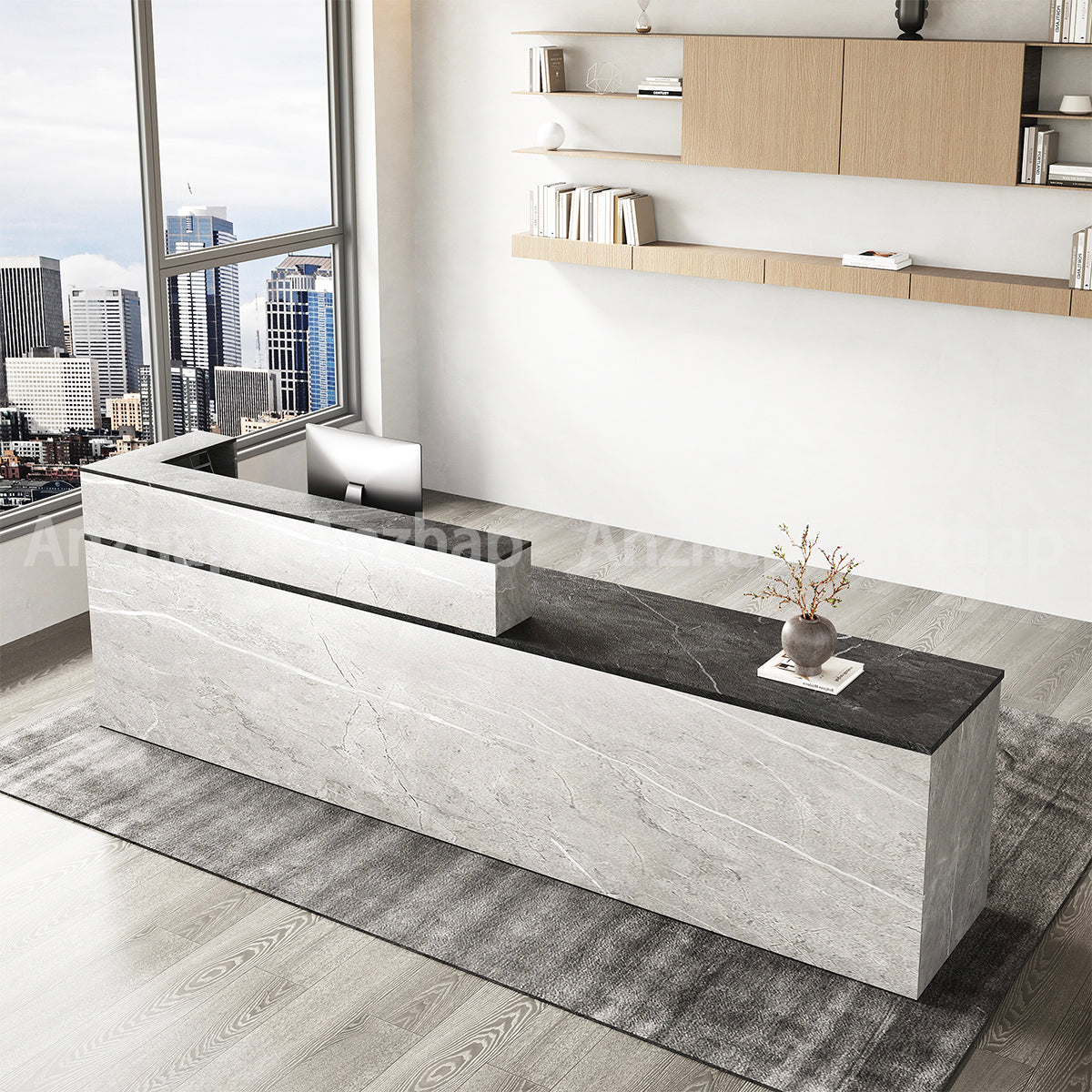 Modern reception desk with Keyboard Tray and Drawer（Stock Items）