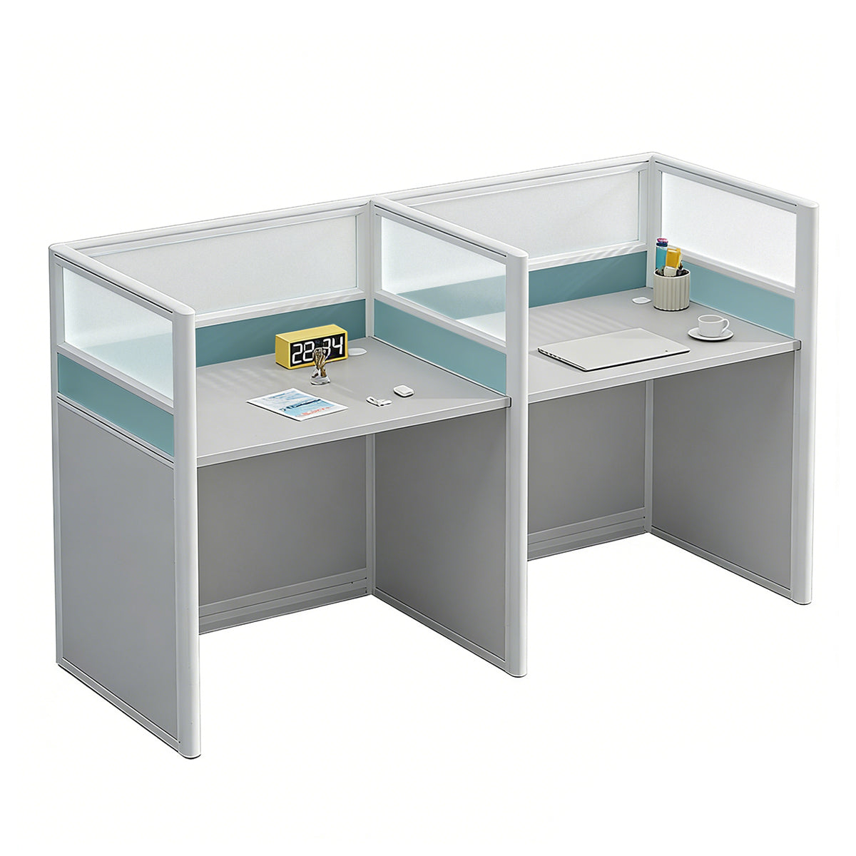 Workstation Desk with Divider Panels Eco-Friendly Sturdy Modular