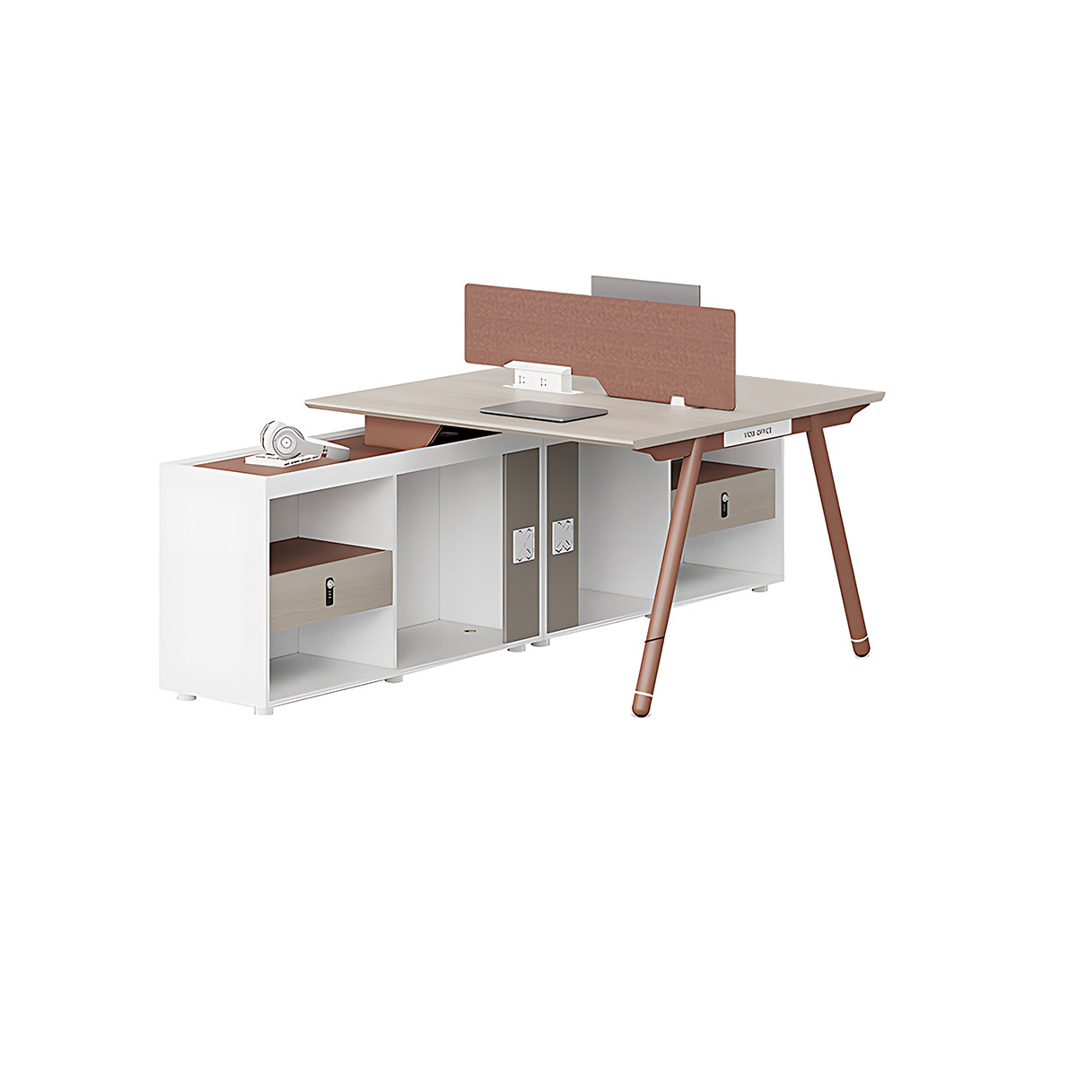 Stylish and Practical Office Staff Desk with Privacy Panel