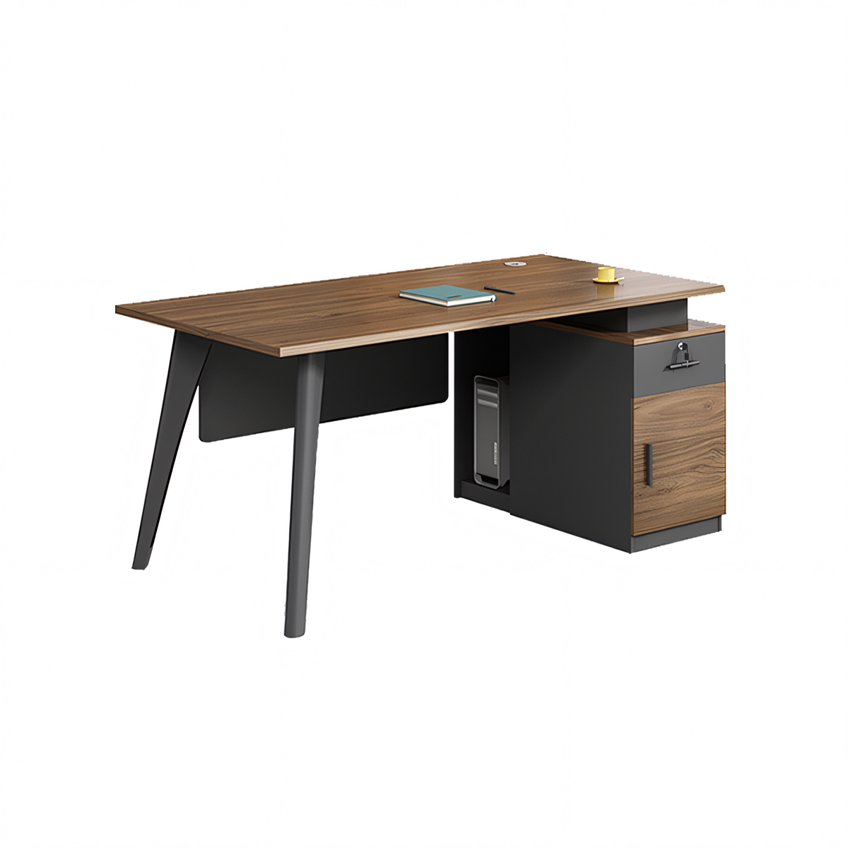 Compact Office Desk and Chair Combination with a Simple Design