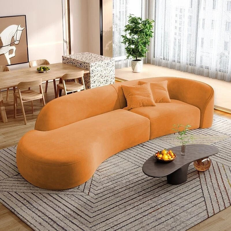 Simple Modern Curved Fabric Sofa