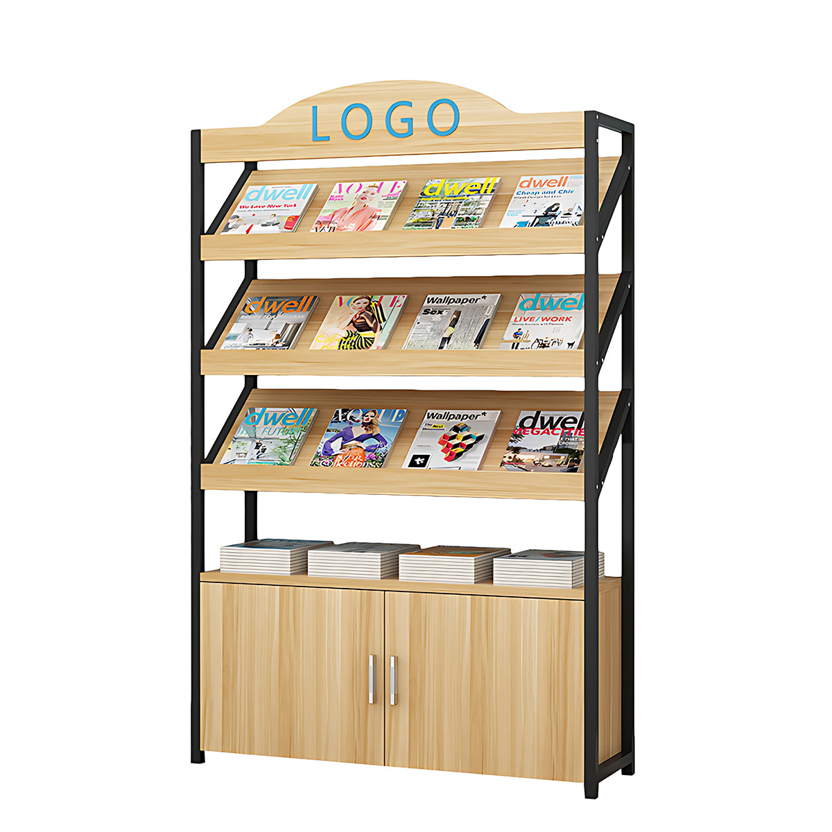 Fashionable Multi-Functional Bookshelf with Sturdy Frame and Large Storage Capacity