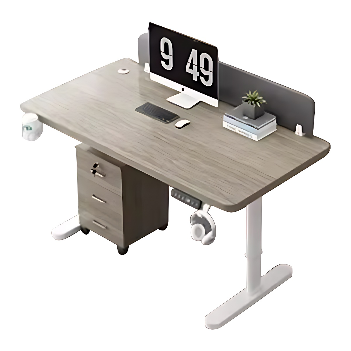 Premium Smart Height Adjustable Desk with Sturdy Steel Frame and Privacy Panel
