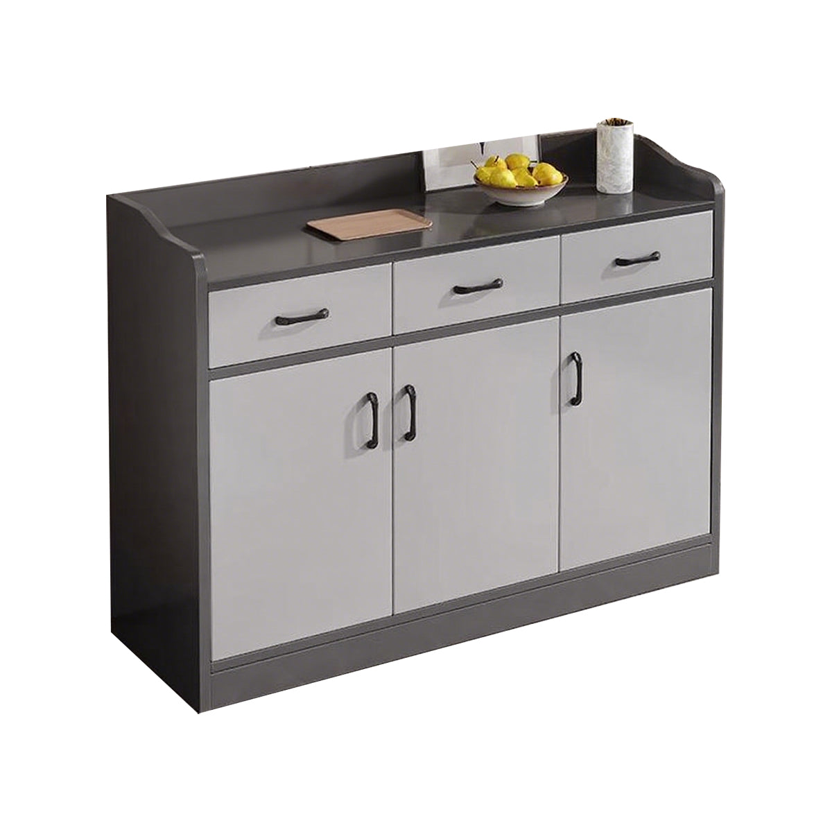 Modern Minimalist Storage Cabinet with Elevated Base and Elegant Handles