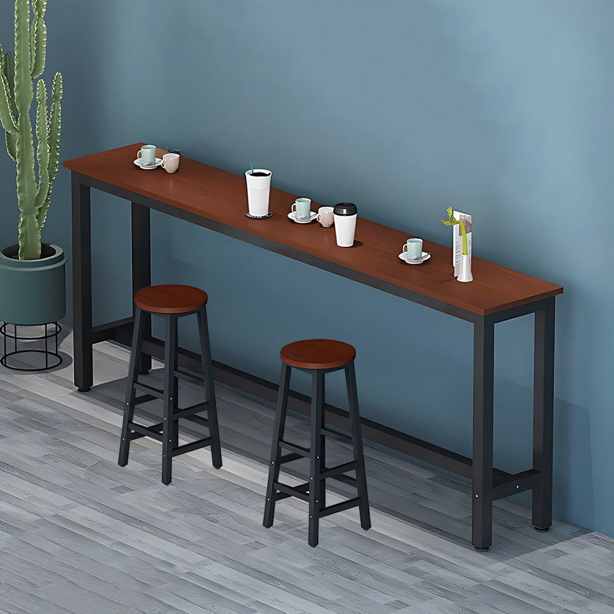 Solid Wood Bar Table Narrow Long Bar Top Table