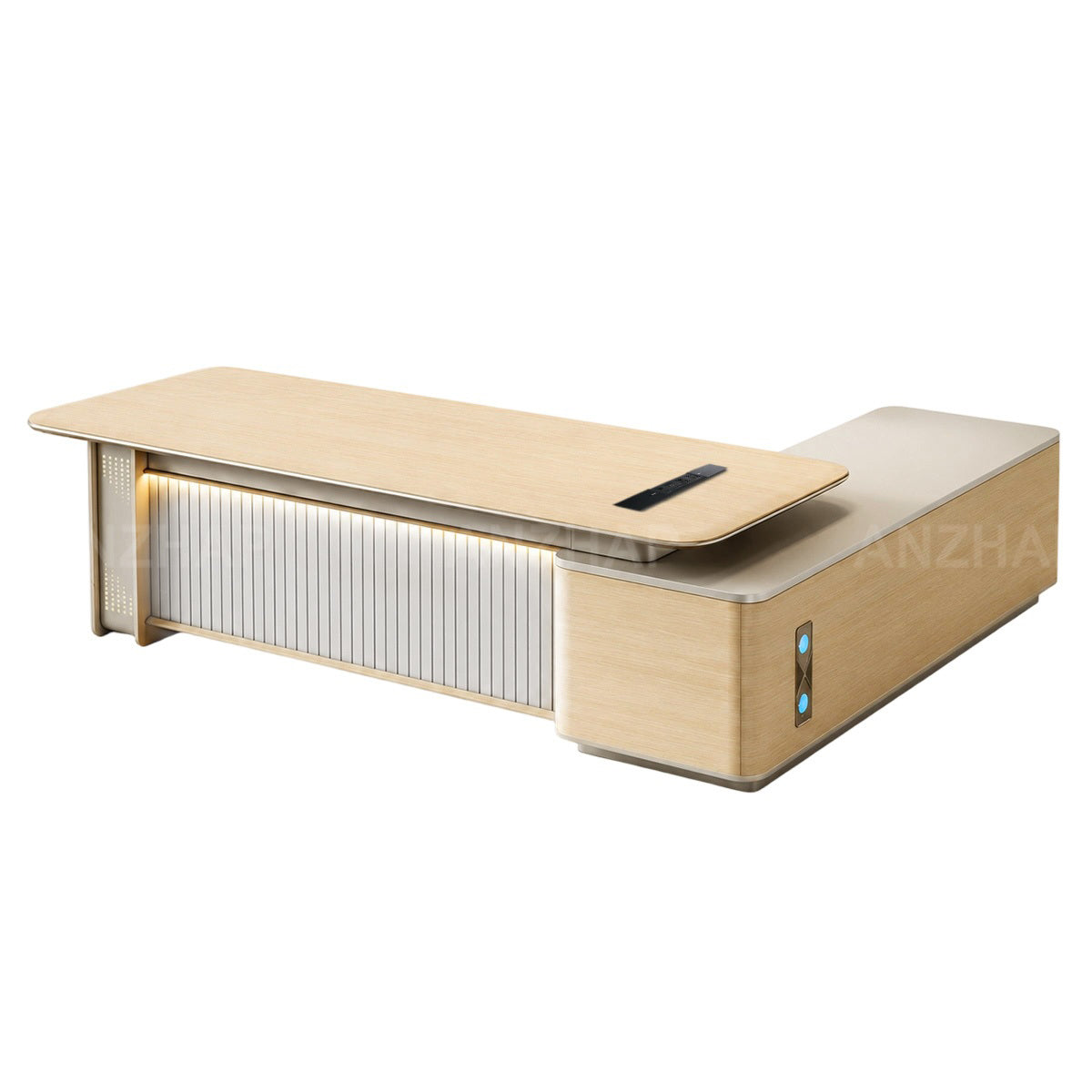 Electric Sit-Stand Executive Desk with Power, Storage & CPU Compartment
