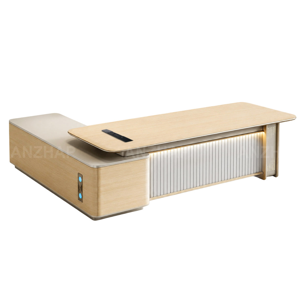Electric Sit-Stand Executive Desk with Power, Storage & CPU Compartment
