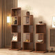 Solid Wood Multi-Layer Bookshelf Rubberwood Storage Staggered Design
