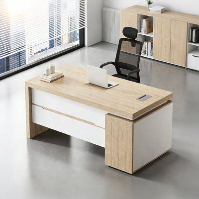 Modern Office Desk with Storage and Cable Management